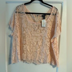 Torrid Lace Scoop Neck Overlay Crop Top